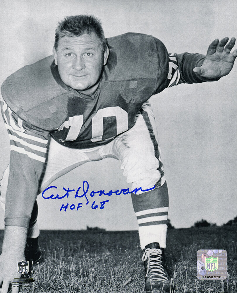 Art Donovan Signed Colts B&W 3-Pt Stance Pose 8x10 Photo w/HOF'68 - DON08P302 - Art Donovan Signed Colts B&W 3-Pt Stance Pose 8x10 Photo w/HOF'68 product image