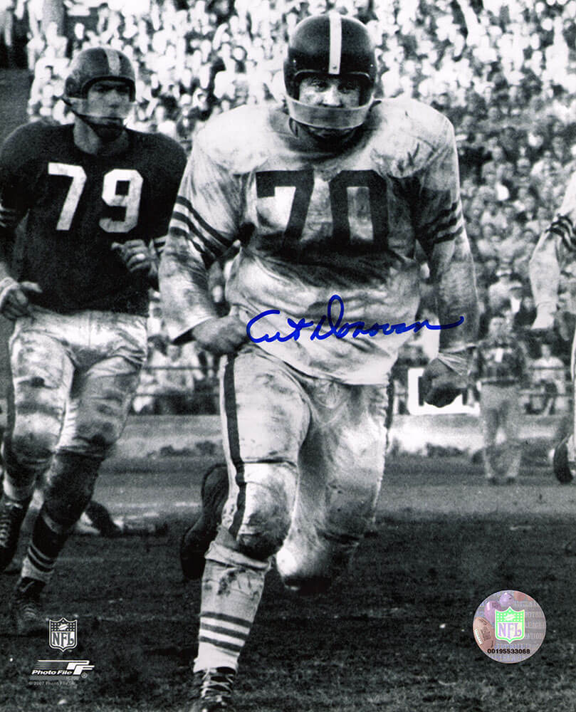 Art Donovan Signed Colts B&W Running Action 8x10 Photo - DON08P306TW - Art Donovan Signed Colts B&W Running Action 8x10 Photo product image