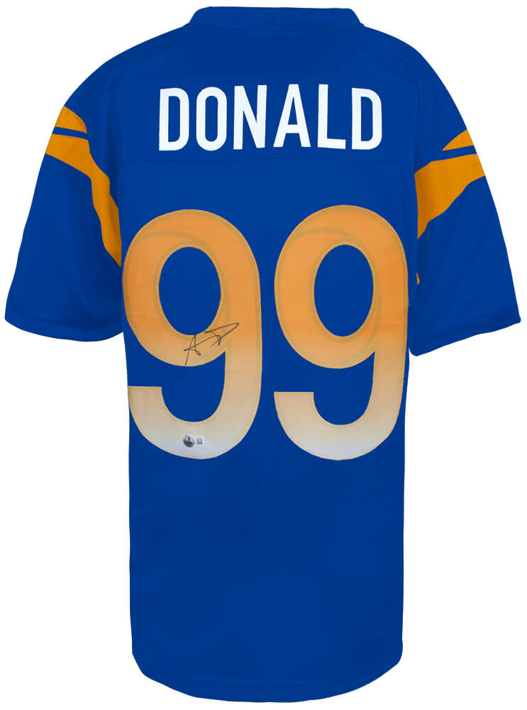 Aaron Donald Signed Blue Custom Football Jersey - (Beckett COA) - DONJRY300 - Aaron Donald Signed Blue Custom Football Jersey - (Beckett COA) product image