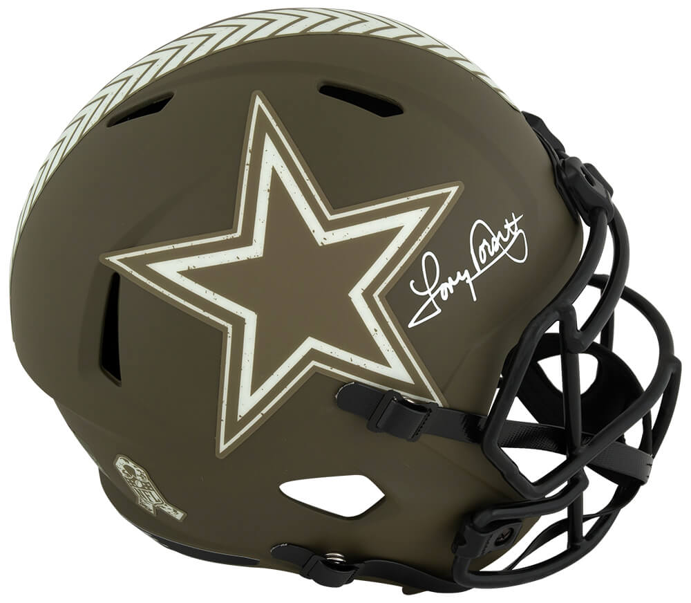 Tony Dorsett Signed Dallas Cowboys Salute to Service Riddell Full Size Speed Replica Helmet - DORREP303 - Tony Dorsett Signed Dallas Cowboys Salute to Service Riddell Full Size Speed Replica Helmet product image