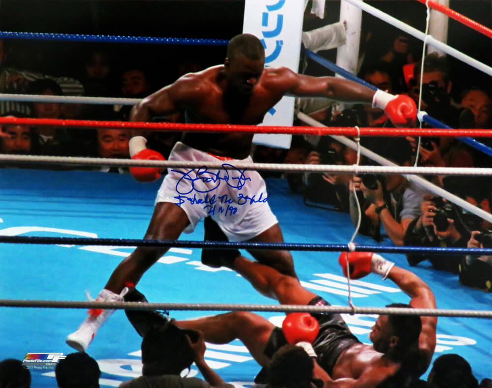 James Buster Douglas Signed Boxing Mike Tyson Knockout 16x20 Photo w/I Shocked The World 2-11-90 - DOU16P508 - James Buster Douglas Signed Boxing Mike Tyson Knockout 16x20 Photo w/I Shocked The World 2-11-90 product image