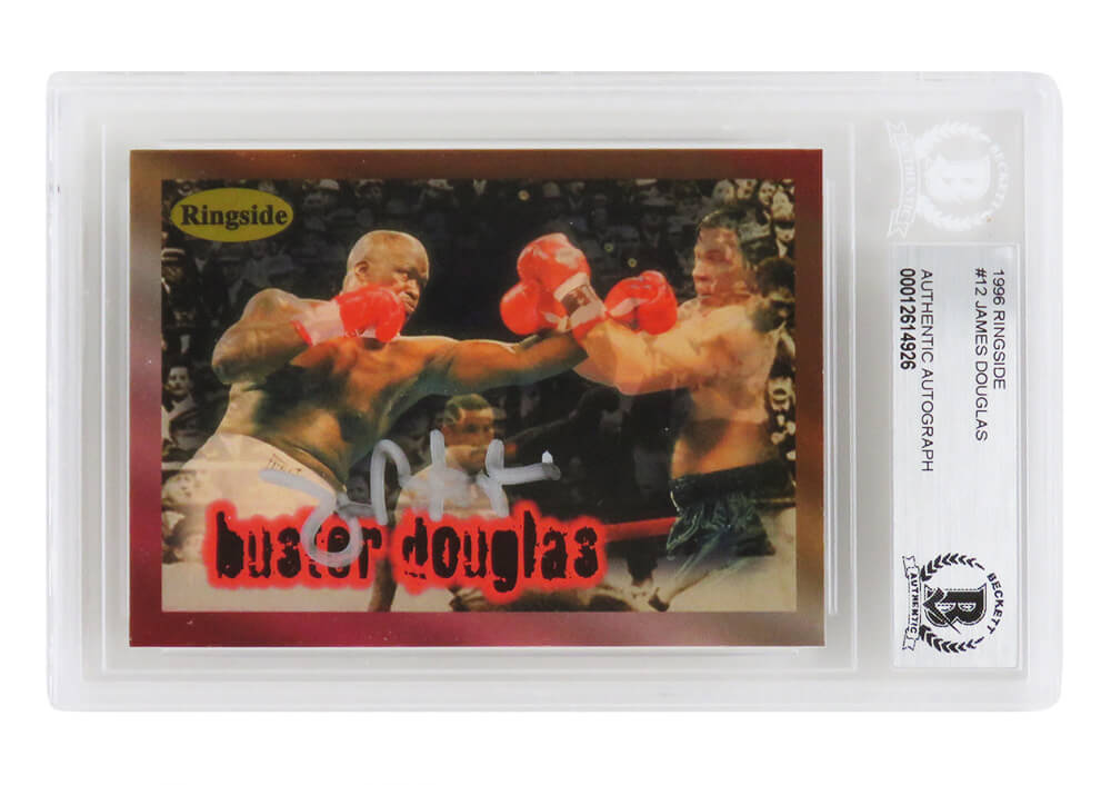 James Buster Douglas Signed 1996 Ringside Boxing Trading Card #12 - (Beckett Encapsulated) - DOUCAR502 - James Buster Douglas Signed 1996 Ringside Boxing Trading Card #12 - (Beckett Encapsulated) product image
