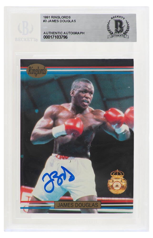 James Buster Douglas Signed 1991 Ringlords Boxing Card #3 - (Beckett Encapsulated) - DOUCAR507 - James Buster Douglas Signed 1991 Ringlords Boxing Card #3 - (Beckett Encapsulated) product image