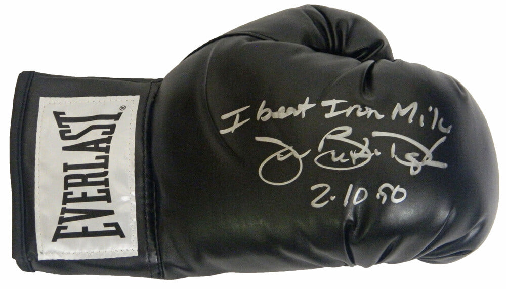 James Buster Douglas Signed Everlast Black Boxing Glove w/I Beat Iron Mike 2/10/90 - DOUGLV504 - James Buster Douglas Signed Everlast Black Boxing Glove w/I Beat Iron Mike 2/10/90 product image