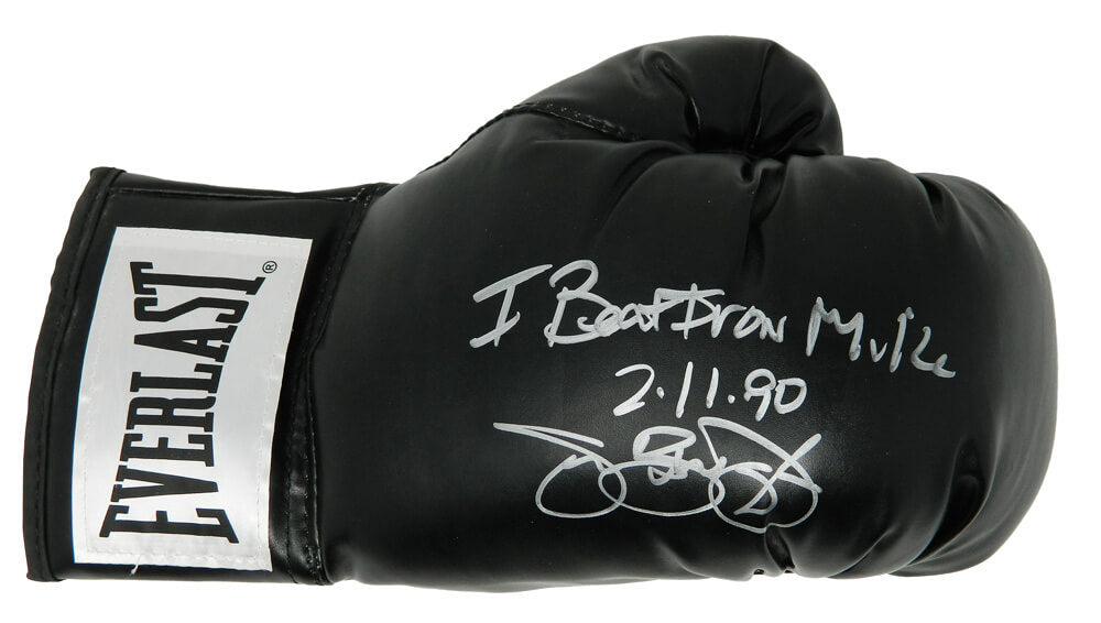 James Buster Douglas Signed Everlast Black Boxing Glove w/I Beat Iron Mike 2/11/90 - DOUGLV507 - James Buster Douglas Signed Everlast Black Boxing Glove w/I Beat Iron Mike 2/11/90 product image