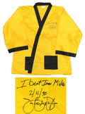 James Buster Douglas Signed Yellow Boxing Robe w/I Beat Iron Mike 2-11-90 - DOUROB500 - James Buster Douglas Signed Yellow Boxing Robe w/I Beat Iron Mike 2-11-90 product image