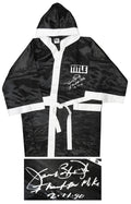 James Buster Douglas Signed Title Black Boxing Robe w/I Beat Iron Mike 2-11-90 - DOUROB502 - James Buster Douglas Signed Title Black Boxing Robe w/I Beat Iron Mike 2-11-90 product image