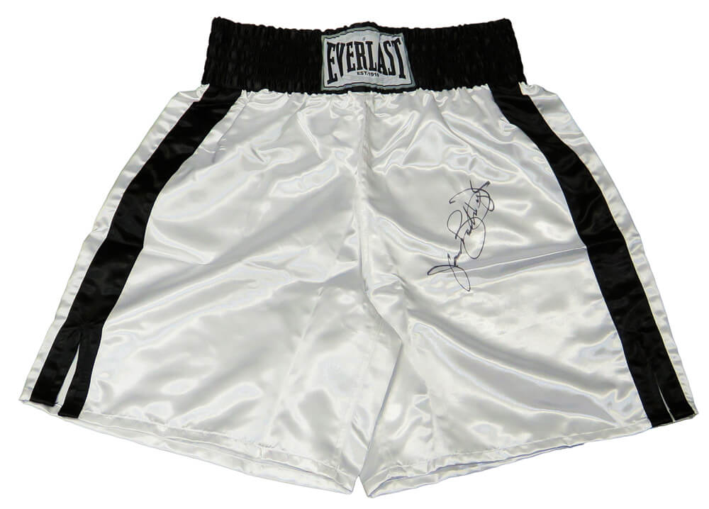 James Buster Douglas Signed Everlast White Boxing Trunks - DOUTRU501 - James Buster Douglas Signed Everlast White Boxing Trunks product image