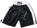 James Buster Douglas Signed Title Black & White Trim Boxing Trunks - DOUTRU505 - James Buster Douglas Signed Title Black & White Trim Boxing Trunks product image