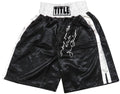 James Buster Douglas Signed Title Black & White Trim Boxing Trunks w/I Beat Iron Mike 2-11-90 - DOUTRU506 - James Buster Douglas Signed Title Black & White Trim Boxing Trunks w/I Beat Iron Mike 2-11-90 product image