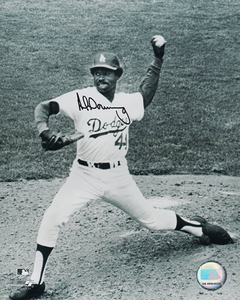 Al Downing Signed Dodgers Pitching B&W 8x10 Photo - DOW08P102 - Al Downing Signed Dodgers Pitching B&W 8x10 Photo product image