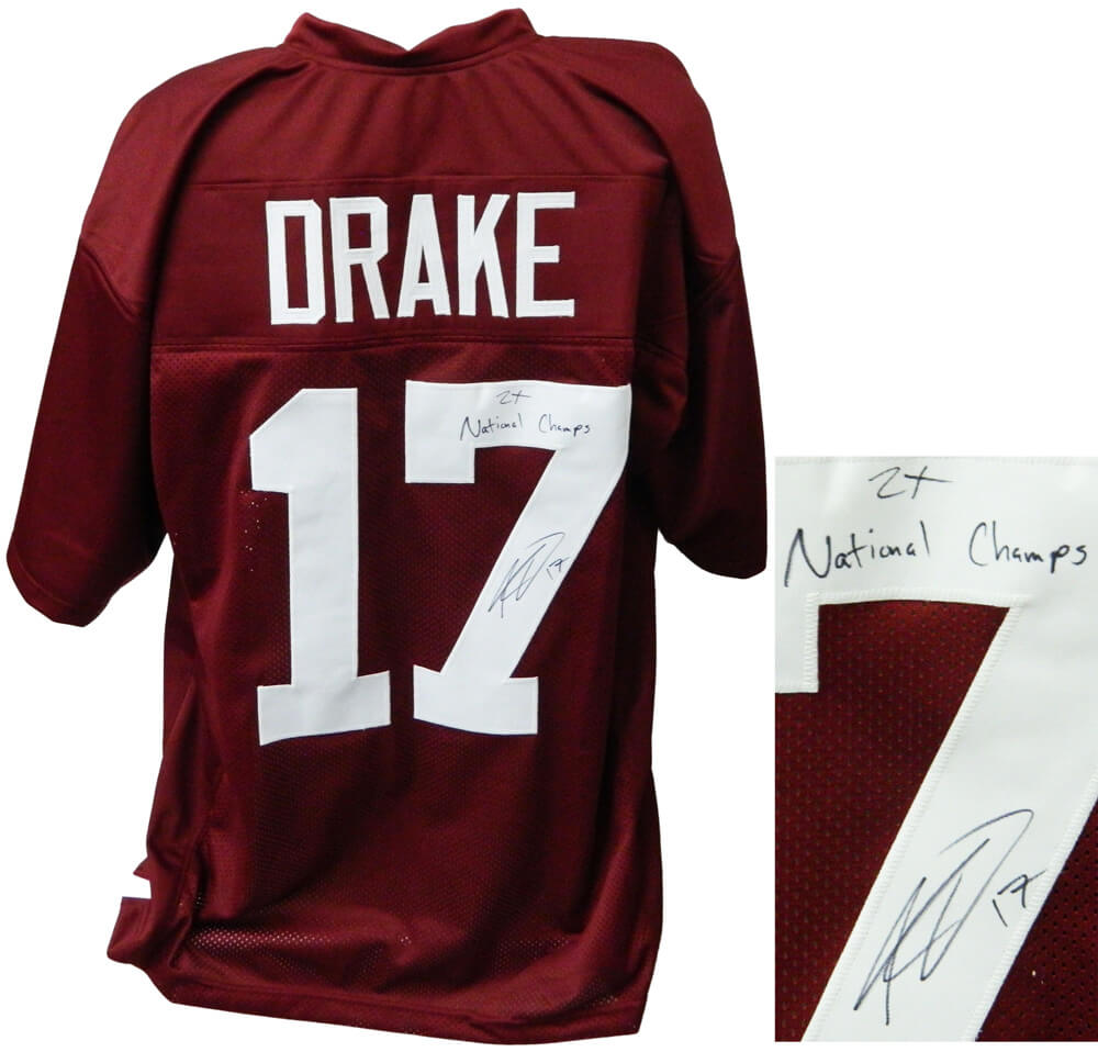 Kenyan Drake Signed Maroon Custom Football Jersey w/2x National Champs - DRAJRY302 - Kenyan Drake Signed Maroon Custom Football Jersey w/2x National Champs product image