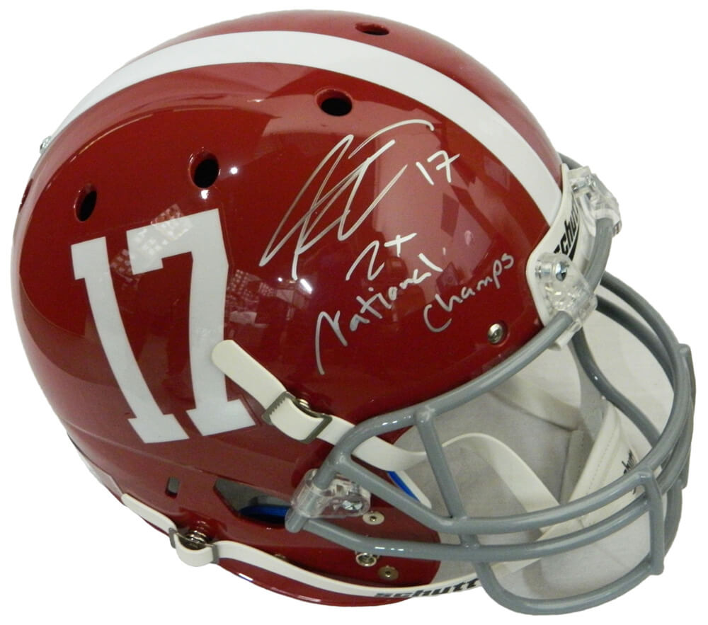 Kenyan Drake Signed Alabama Crimson Tide Schutt Full-Size Replica Helmet w/2x National Champs - DRAREP301 - Kenyan Drake Signed Alabama Crimson Tide Schutt Full-Size Replica Helmet w/2x National Champs product image