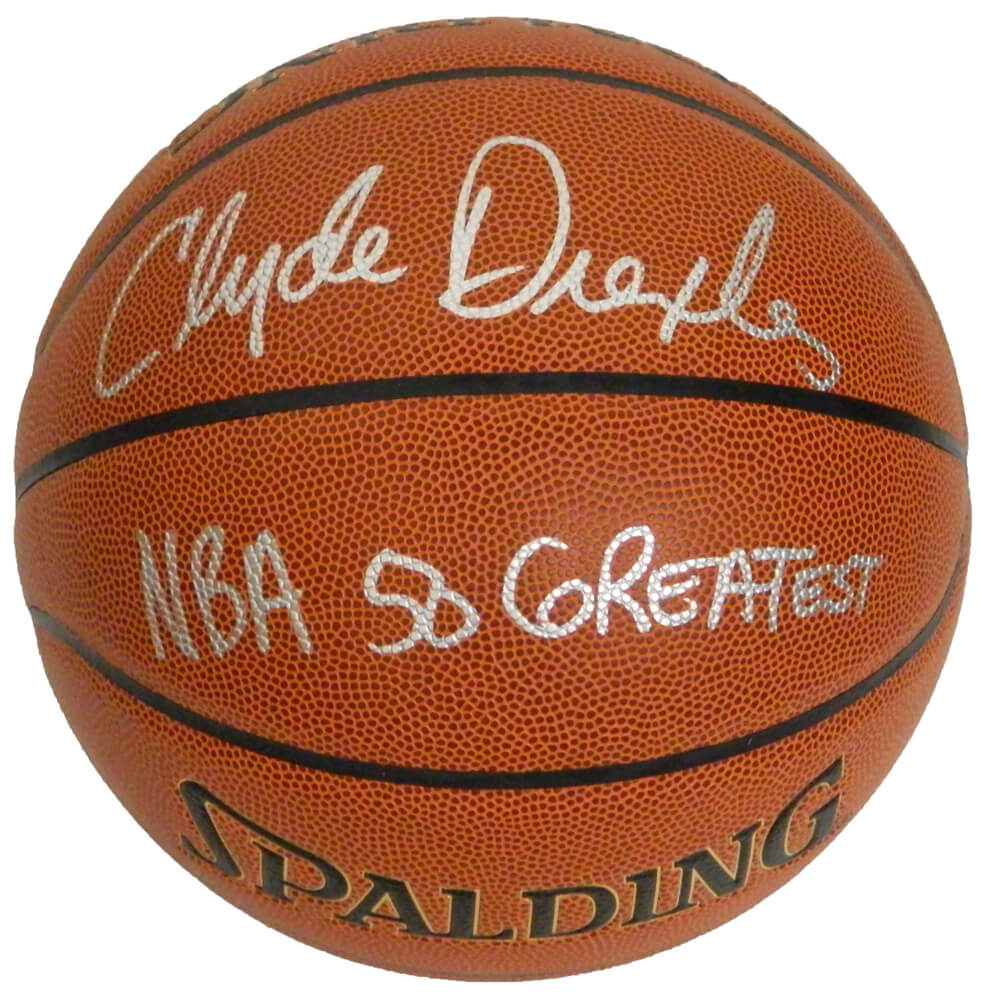 Clyde Drexler Signed Spalding NBA Indoor/Outdoor Basketball w/NBA 50 Greatest - DREBSK208 - Clyde Drexler Signed Spalding NBA Indoor/Outdoor Basketball w/NBA 50 Greatest product image