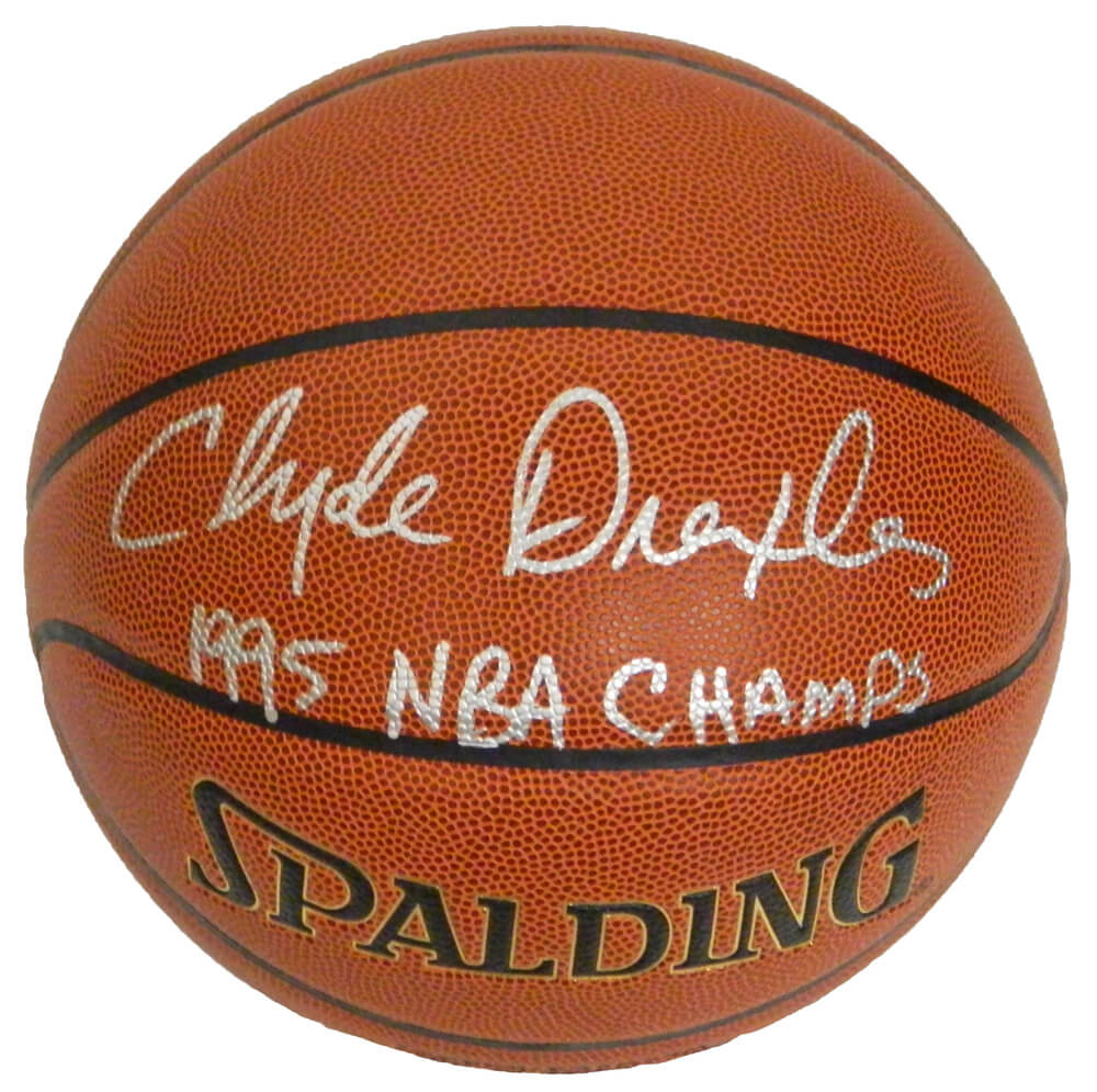 Clyde Drexler Signed Spalding NBA Indoor/Outdoor Basketball w/1995 NBA Champs - DREBSK209 - Clyde Drexler Signed Spalding NBA Indoor/Outdoor Basketball w/1995 NBA Champs product image