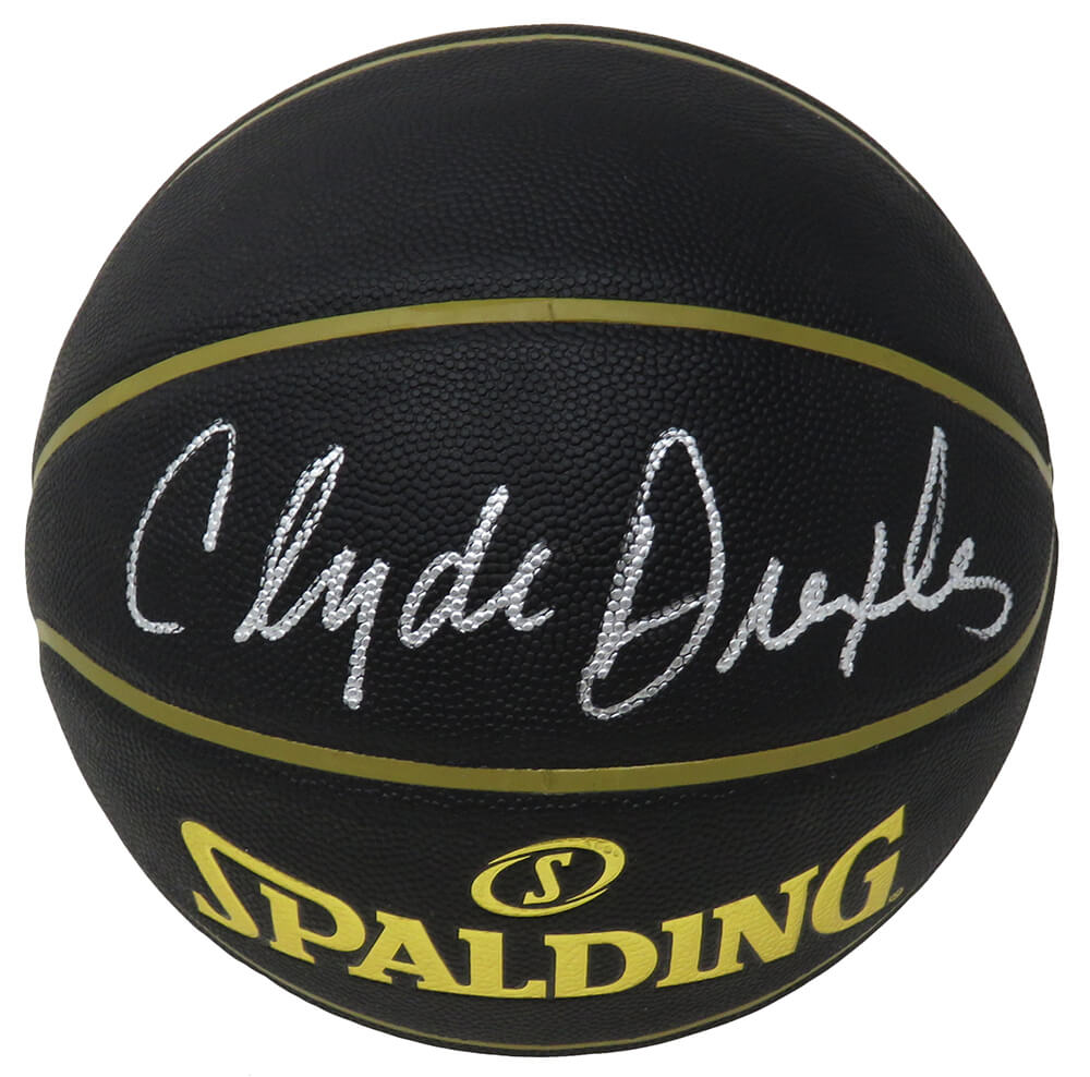 Clyde Drexler Signed Spalding Elevation Black NBA Basketball - DREBSK214 - Clyde Drexler Signed Spalding Elevation Black NBA Basketball product image