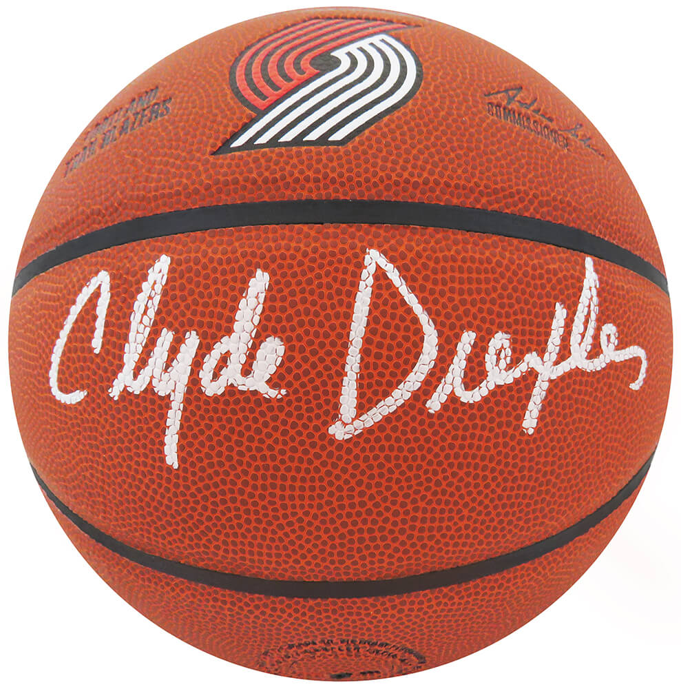Clyde Drexler Signed Wilson Portland Trailblazers Logo NBA Basketball - DREBSK221 - Clyde Drexler Signed Wilson Portland Trailblazers Logo NBA Basketball product image