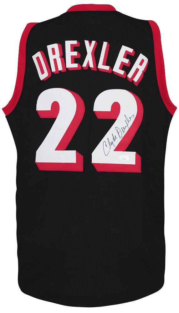 Clyde Drexler Signed Black 'The Glide' Throwback Custom Basketball Jersey - (JSA COA) - DREJRY206 - Clyde Drexler Signed Black 'The Glide' Throwback Custom Basketball Jersey - (JSA COA) product image