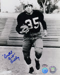 Bill Dudley Signed Steelers B&W Pose With Football 8x10 Photo w/Bullet - DUD08P300TW - Bill Dudley Signed Steelers B&W Pose With Football 8x10 Photo w/Bullet product image