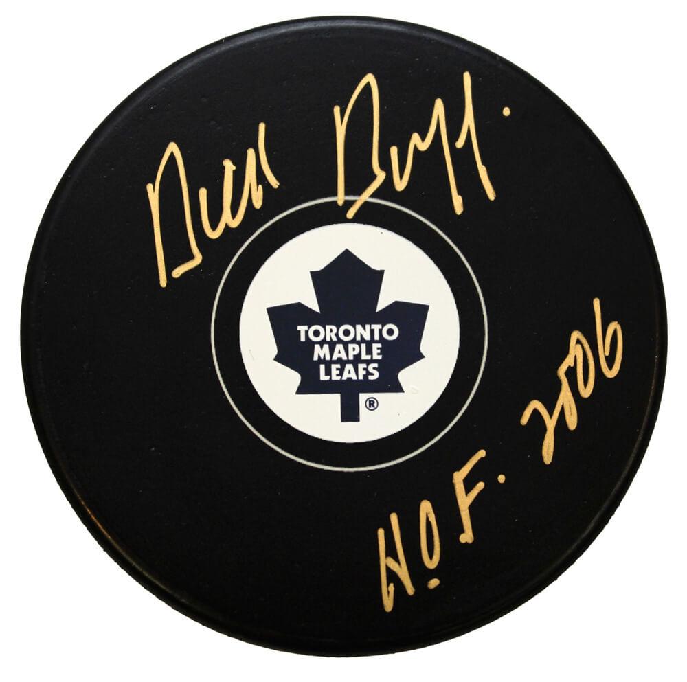 Dick Duff Signed Maple Leafs Logo Hockey Puck w/HOF 2006 - DUFPUC400 - Dick Duff Signed Maple Leafs Logo Hockey Puck w/HOF 2006 product image