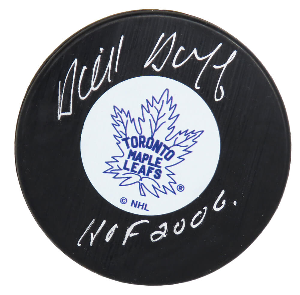 Dick Duff Signed Toronto Maple Leafs Logo Hockey Puck w/HOF 2006 - DUFPUC403 - Dick Duff Signed Toronto Maple Leafs Logo Hockey Puck w/HOF 2006 product image