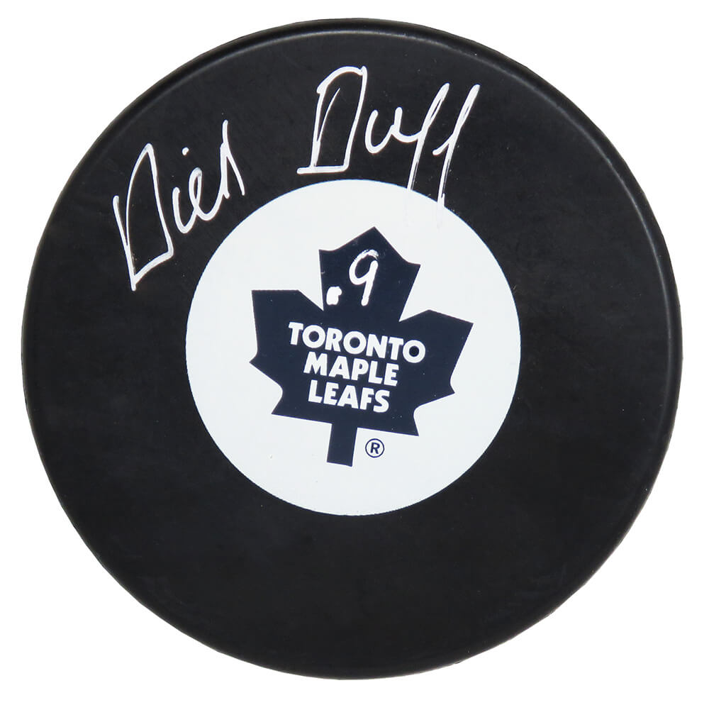 Dick Duff Signed Toronto Maple Leafs Logo Hockey Puck - DUFPUC405 - Dick Duff Signed Toronto Maple Leafs Logo Hockey Puck product image