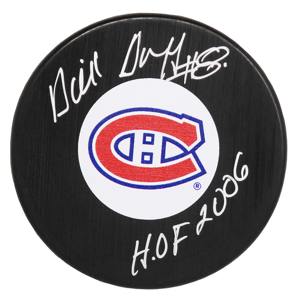 Dick Duff Signed Montreal Canadiens Large Logo Hockey Puck w/HOF 2006 - DUFPUC406 - Dick Duff Signed Montreal Canadiens Large Logo Hockey Puck w/HOF 2006 product image