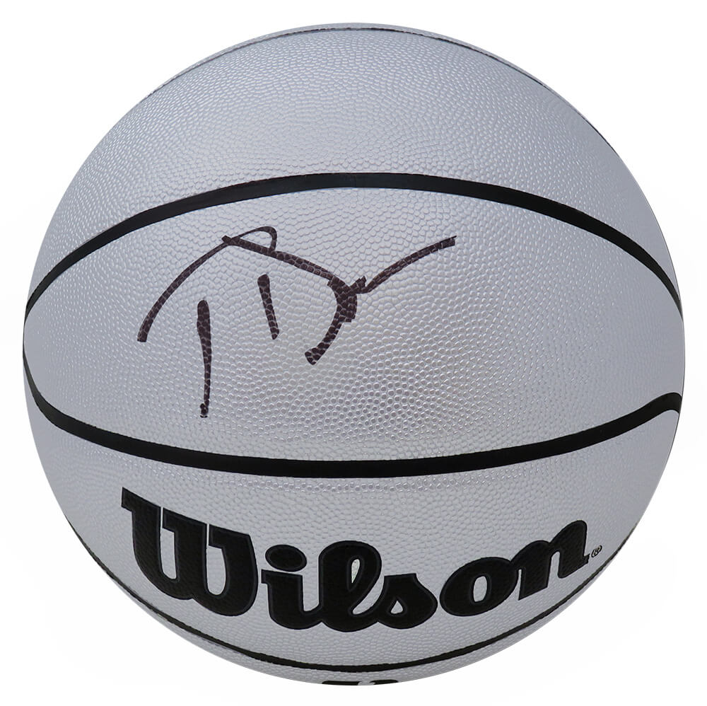 Joe Dumars Signed Wilson Silver Full Size NBA Basketball - DUMBSK201 - Joe Dumars Signed Wilson Silver Full Size NBA Basketball product image