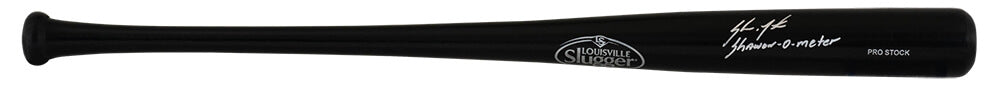 Shawon Dunston Signed Louisville Slugger Pro Stock Black Baseball Bat w/Shawon-O-Meter - DUNBAT100 - Shawon Dunston Signed Louisville Slugger Pro Stock Black Baseball Bat w/Shawon-O-Meter product image