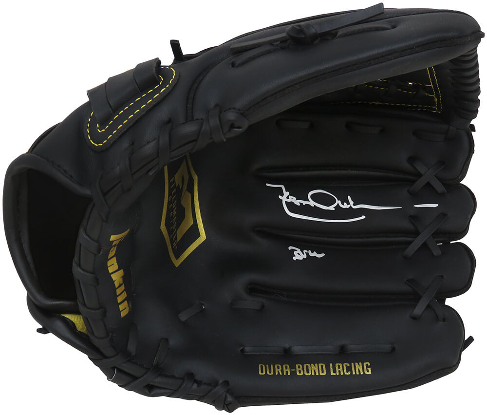 Leon Durham Signed Franklin Black Baseball Fielders Glove w/Bull - DURGLV100 - Leon Durham Signed Franklin Black Baseball Fielders Glove w/Bull product image