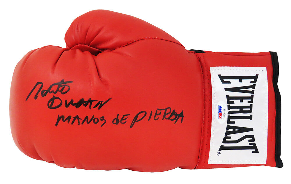 Roberto Duran Signed Everlast Red Boxing Glove w/Manos De Piedra (PSA/DNA) - DURGLV503 - Roberto Duran Signed Everlast Red Boxing Glove w/Manos De Piedra (PSA/DNA) product image