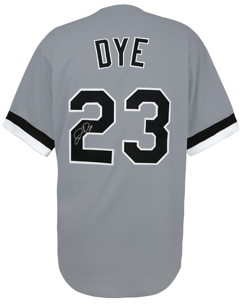 Jermaine Dye Signed Grey Custom Baseball Jersey - DYEJRY102 - Jermaine Dye Signed Grey Custom Baseball Jersey product image
