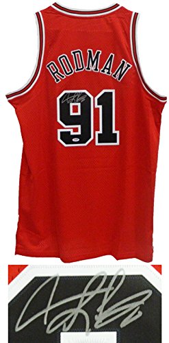 Dennis Rodman Signed Bulls Red Adidas Swingman Jersey - RODJRY211 - Dennis Rodman Signed Bulls Red Adidas Swingman Jersey product image
