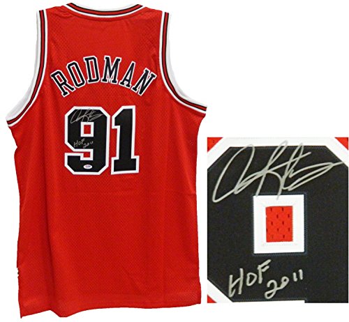 Dennis Rodman Signed Bulls Red Adidas Swingman Jersey w/HOF 2011 - RODJRY209 - Dennis Rodman Signed Bulls Red Adidas Swingman Jersey w/HOF 2011 product image
