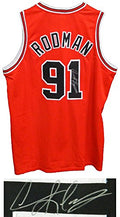 Dennis Rodman Signed Red Throwback Custom Basketball Jersey - RODJRY215 - Dennis Rodman Signed Red Throwback Custom Basketball Jersey product image