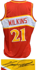 Dominique Wilkins Signed Red T/B Custom Basketball Jersey - WILJRY208 - Dominique Wilkins Signed Red T/B Custom Basketball Jersey product image