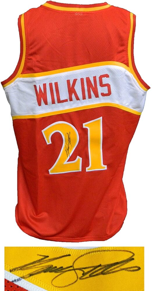Dominique Wilkins Signed Red T/B Custom Basketball Jersey - WILJRY208 - Dominique Wilkins Signed Red T/B Custom Basketball Jersey product image