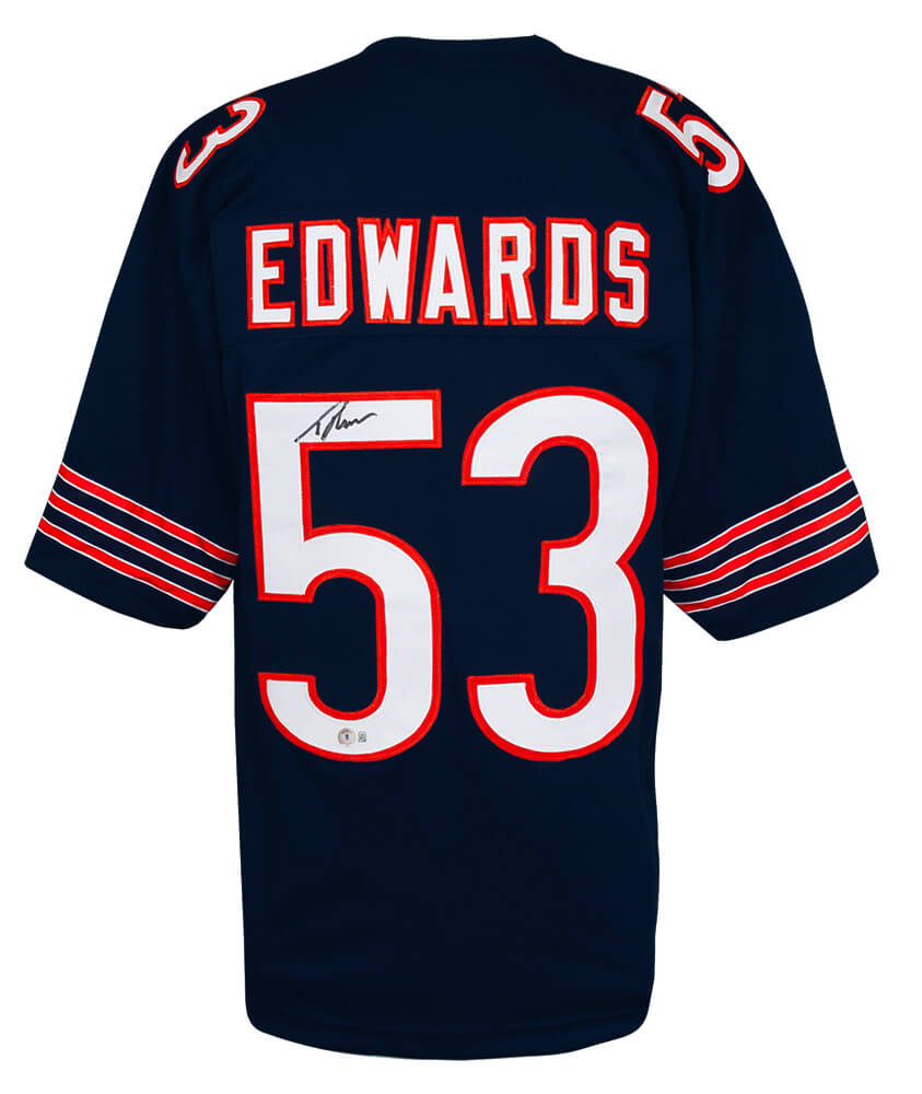 T.J. (TJ) Edwards Signed Navy Custom Football Jersey (Beckett HOLO) - EDWJRY300 - T.J. (TJ) Edwards Signed Navy Custom Football Jersey (Beckett HOLO) product image
