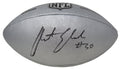 Austin Ekeler Signed Wilson Duke Silver Metallic NFL Full Size Replica Football - EKEFTB301 - Austin Ekeler Signed Wilson Duke Silver Metallic NFL Full Size Replica Football product image