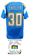 Austin Ekeler Signed Blue Custom Football Jersey w/Pound For Pound - EKEJRY301 - Austin Ekeler Signed Blue Custom Football Jersey w/Pound For Pound product image