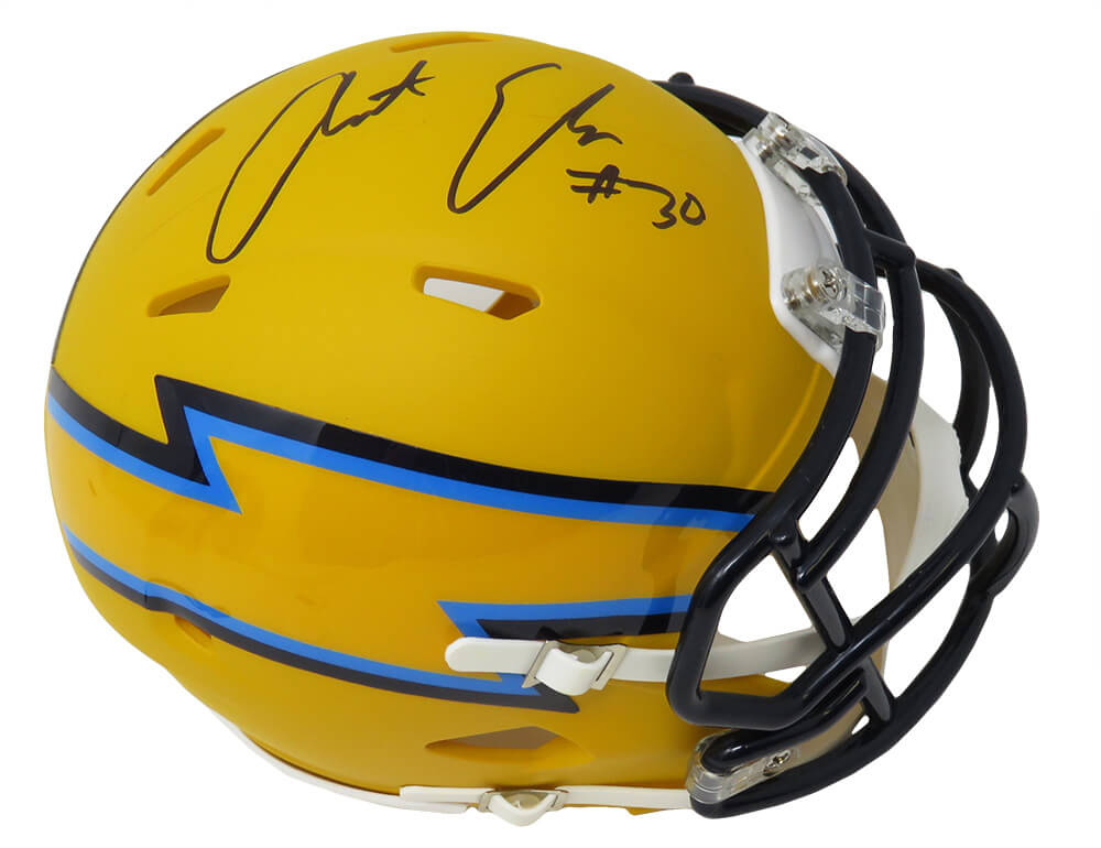 Austin Ekeler Signed Los Angeles Chargers AMP Alternate Series Riddell Speed Mini Helmet - EKEMIN301 - Austin Ekeler Signed Los Angeles Chargers AMP Alternate Series Riddell Speed Mini Helmet product image