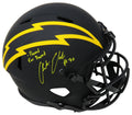 Austin Ekeler Signed Los Angeles Chargers Eclipse Black Matte Riddell Full Size Speed Replica Helmet w/Pound For Pound - EKEREP306 - Austin Ekeler Signed Los Angeles Chargers Eclipse Black Matte Riddell Full Size Speed Replica Helmet w/Pound For Pound product image