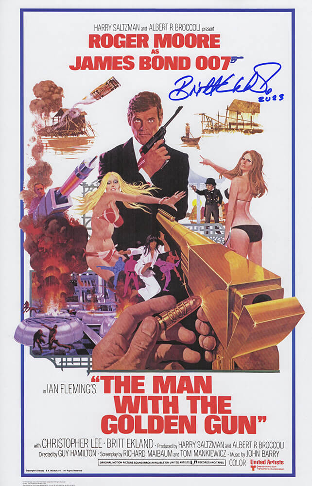 Britt Eklund Signed The Man With The Golden Gun 11x17 Movie Poster - EKLPST500 - Britt Eklund Signed The Man With The Golden Gun 11x17 Movie Poster product image