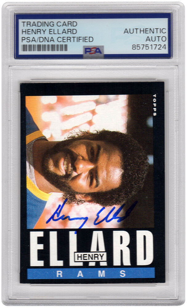 Henry Ellard Signed Los Angeles Rams 1985 Topps Rookie Football Trading Card #80 - (PSA Encapsulated) - ELLCAR312 - Henry Ellard Signed Los Angeles Rams 1985 Topps Rookie Football Trading Card #80 - (PSA Encapsulated) product image