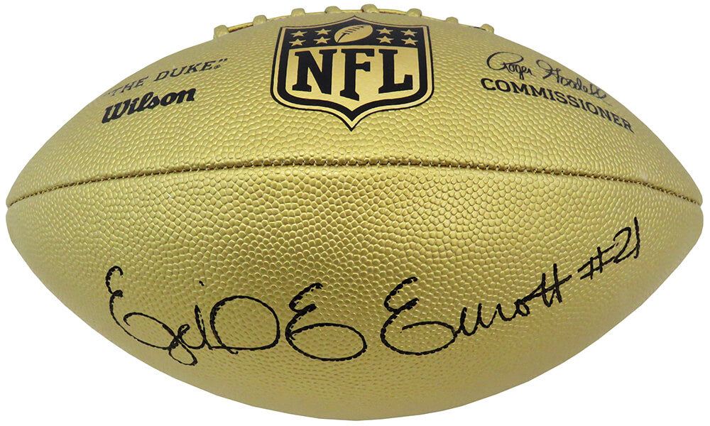 Ezekiel Elliott Signed Wilson Duke Gold Metallic NFL Full Size Replica Football - ELLFTB311 - Ezekiel Elliott Signed Wilson Duke Gold Metallic NFL Full Size Replica Football product image