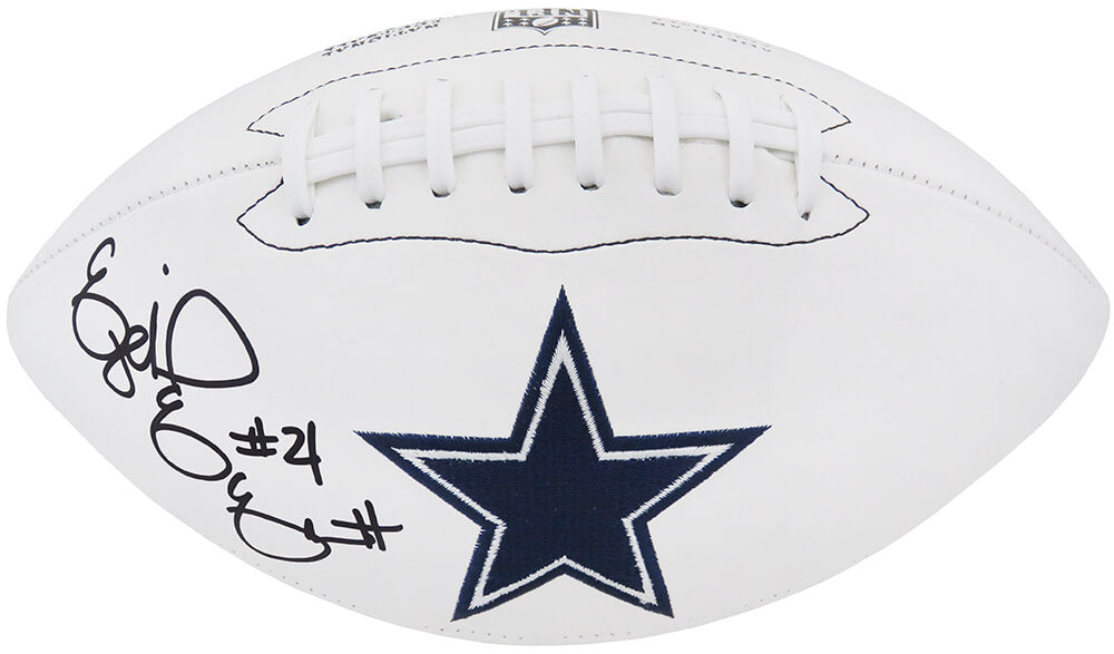 Ezekiel Elliott Signed Dallas Cowboys Wilson White Logo Football - ELLFTB312 - Ezekiel Elliott Signed Dallas Cowboys Wilson White Logo Football product image