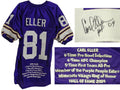 Carl Eller Signed Purple Custom Throwback Jersey w/Embroidered Stats - ELLJRY300 - Carl Eller Signed Purple Custom Throwback Jersey w/Embroidered Stats product image