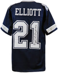 Ezekiel Elliott Signed Navy Custom Football Jersey - ELLJRY310 - Ezekiel Elliott Signed Navy Custom Football Jersey product image
