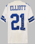 Ezekiel Elliott Signed White Custom Football Jersey - (Beckett) - ELLJRY313 - Ezekiel Elliott Signed White Custom Football Jersey - (Beckett) product image