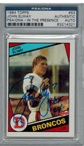 John Elway Signed Broncos 1984 Topps Rookie Card #63 w/HOF'04 PSA/DNA - ELWCAR301 - John Elway Signed Broncos 1984 Topps Rookie Card #63 w/HOF'04 PSA/DNA product image